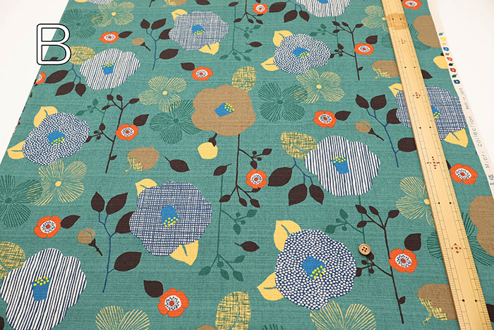 <Patterned Cut> Cotton Baniran Print Fabric Miori Collection - Modern Flower - nomura tailor