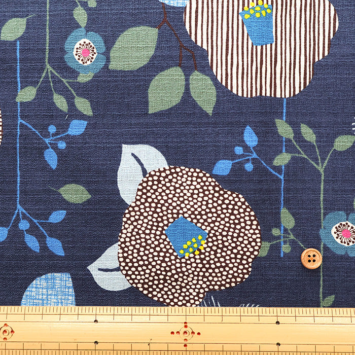 <Patterned Cut> Cotton Baniran Print Fabric Miori Collection - Modern Flower - nomura tailor