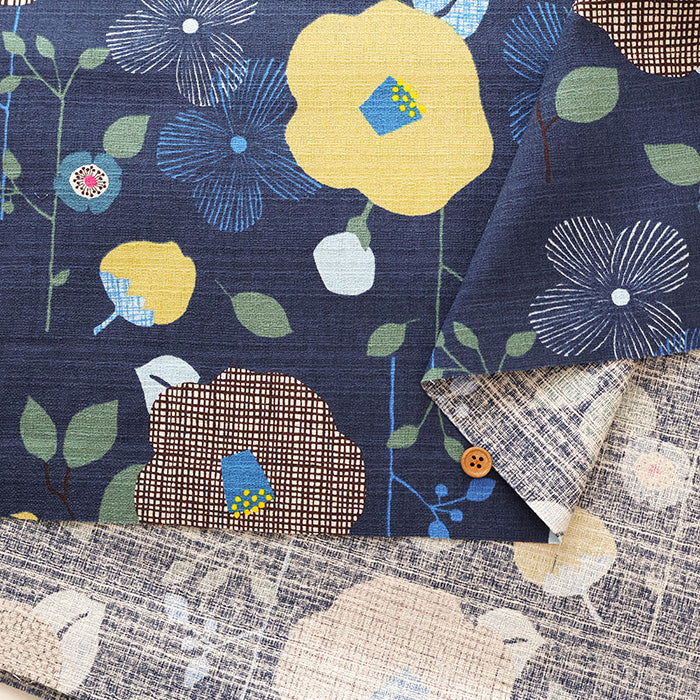 <Patterned Cut> Cotton Baniran Print Fabric Miori Collection - Modern Flower - nomura tailor