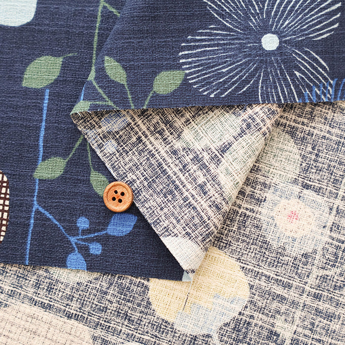 <Patterned Cut> Cotton Baniran Print Fabric Miori Collection - Modern Flower - nomura tailor
