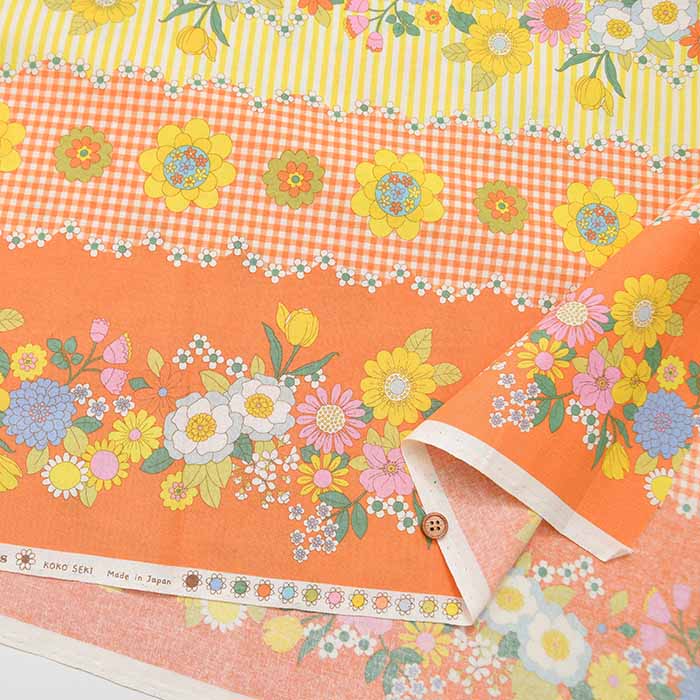 Fioewr Days 70's Design Flower Border - nomura tailor