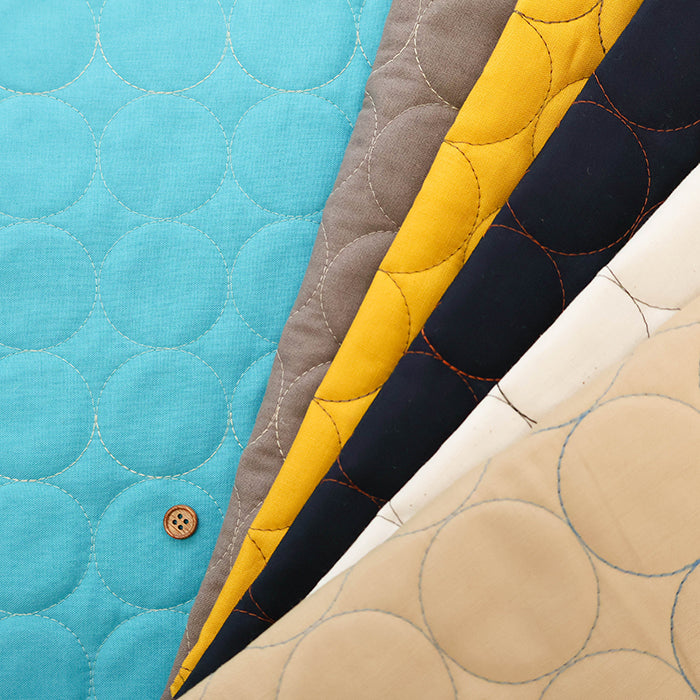 Cotton Circle Stitch Quilted Fabric - nomura tailor