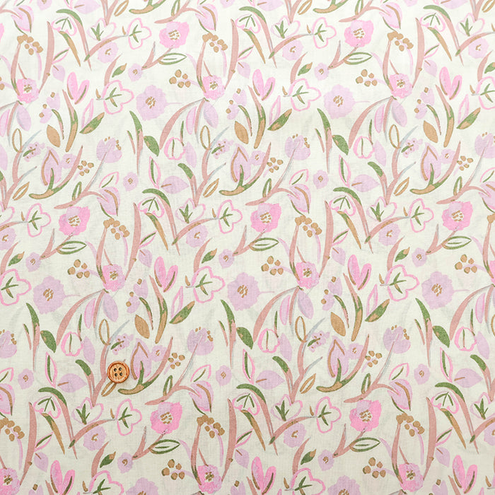Made in Korea Cotton 60 Lawn Printed Fabric - MAISON bornne BY BENEBENE - Art Flower - nomura tailor