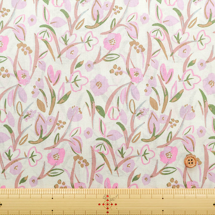 Made in Korea Cotton 60 Lawn Printed Fabric - MAISON bornne BY BENEBENE - Art Flower - nomura tailor