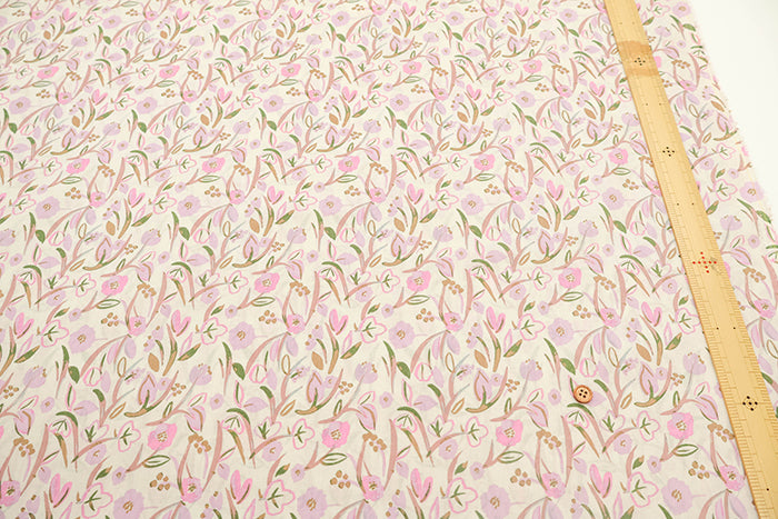 Made in Korea Cotton 60 Lawn Printed Fabric - MAISON bornne BY BENEBENE - Art Flower - nomura tailor