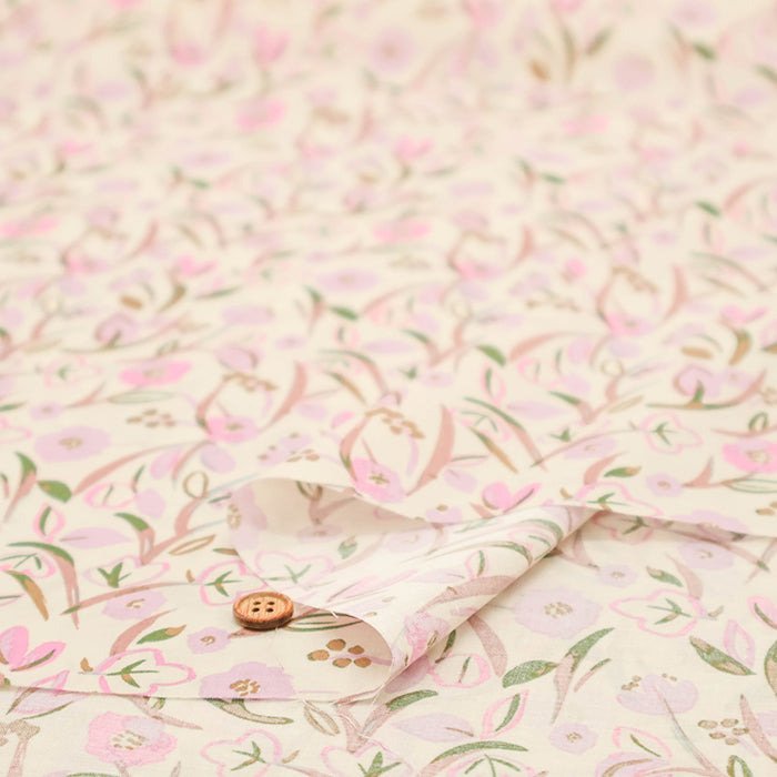 Made in Korea Cotton 60 Lawn Printed Fabric - MAISON bornne BY BENEBENE - Art Flower - nomura tailor