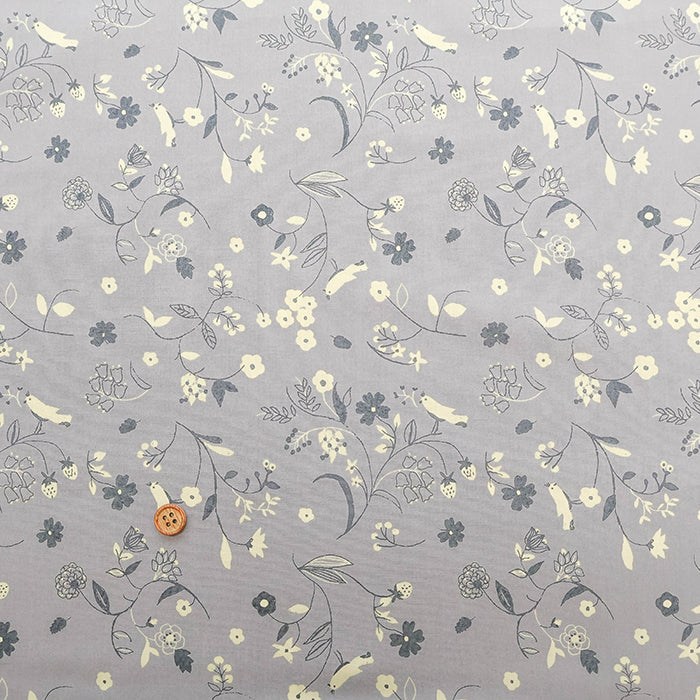 Made in Korea Cotton 60 Lawn Printed Fabric - MAISON  bornne BY BENEBENE - Bird Flower - nomura tailor
