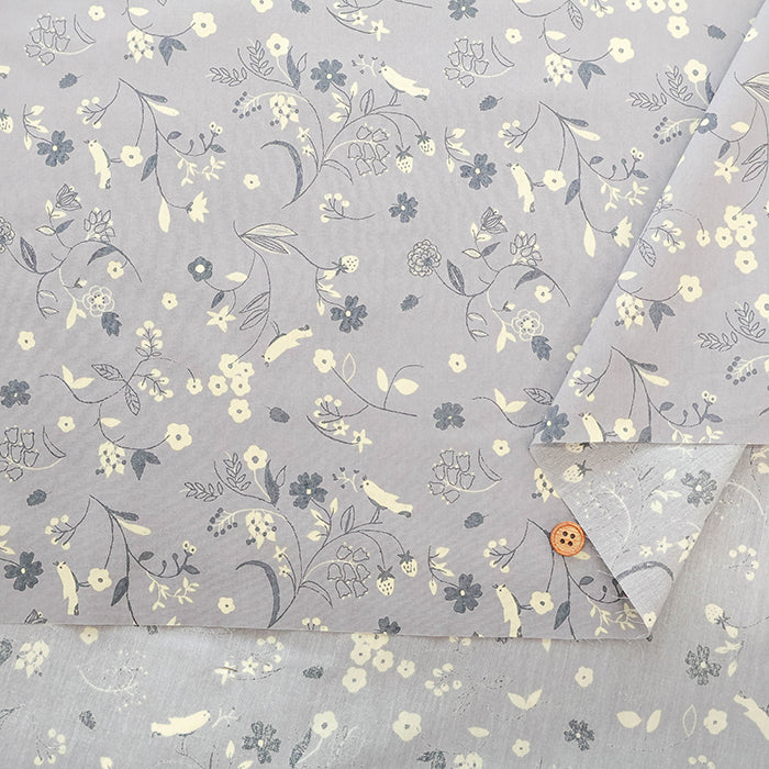 Made in Korea Cotton 60 Lawn Printed Fabric - MAISON  bornne BY BENEBENE - Bird Flower - nomura tailor