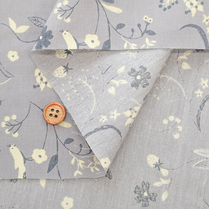 Made in Korea Cotton 60 Lawn Printed Fabric - MAISON  bornne BY BENEBENE - Bird Flower - nomura tailor