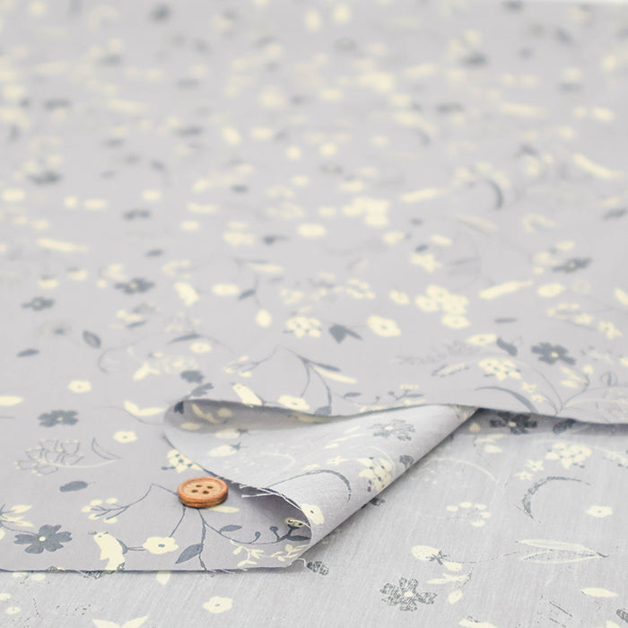 Made in Korea Cotton 60 Lawn Printed Fabric - MAISON  bornne BY BENEBENE - Bird Flower - nomura tailor