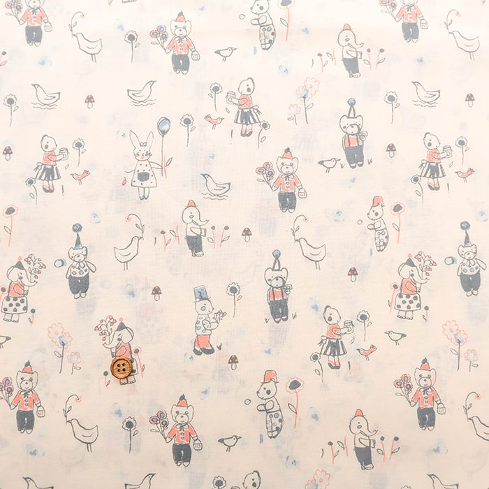 Made in Korea Cotton 60 Lawn Printed Fabric - MAISON bornne BY BENEBENE - Animal - nomura tailor