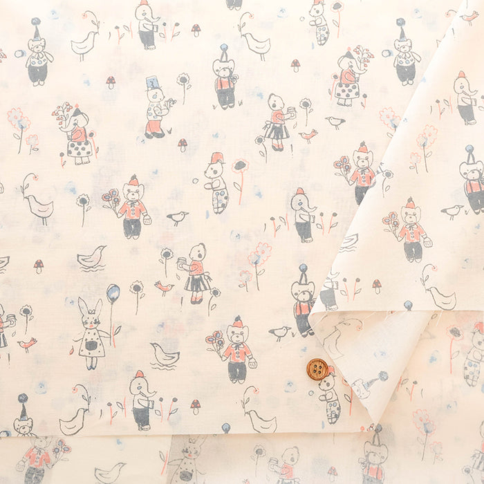 Made in Korea Cotton 60 Lawn Printed Fabric - MAISON bornne BY BENEBENE - Animal - nomura tailor