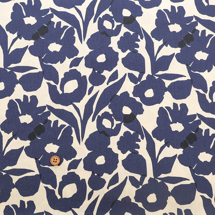 Made in Korea Cotton Twill Printed Fabric - MAISON bornne BY BENEBENE - Silhouette Flower - nomura tailor