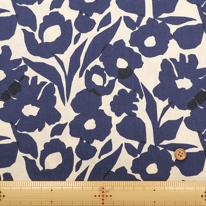 Made in Korea Cotton Twill Printed Fabric - MAISON bornne BY BENEBENE - Silhouette Flower - nomura tailor