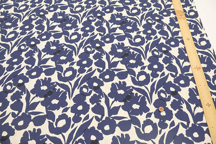 Made in Korea Cotton Twill Printed Fabric - MAISON bornne BY BENEBENE - Silhouette Flower - nomura tailor