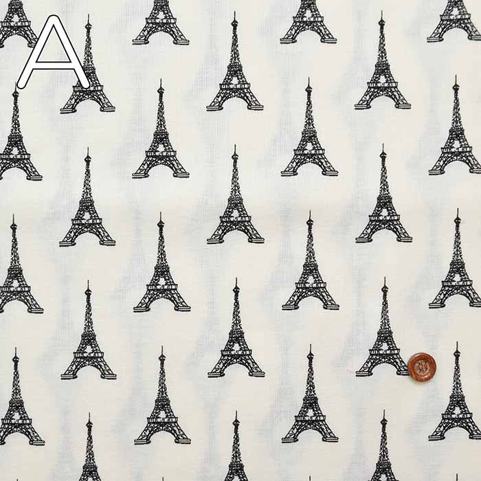 Cotton seating print fabric PARIS Eiffel Tower - nomura tailor