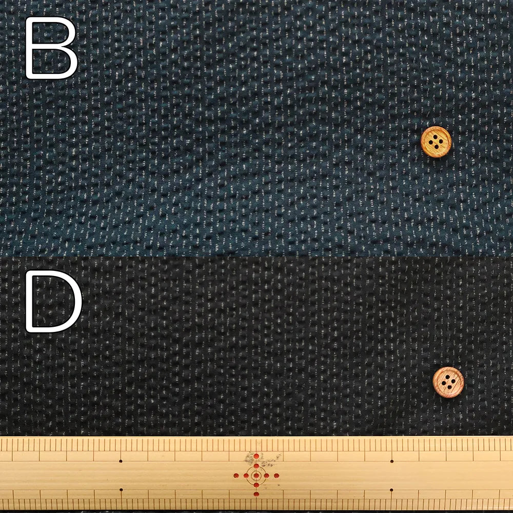 Cotton Ripple Printed Fabric - Sashiko-style Hitomezashi - nomura tailor