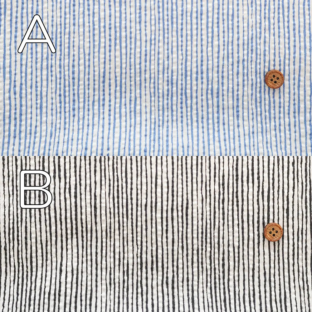 Cotton Ripple Printed Fabric - Wavy Stripe