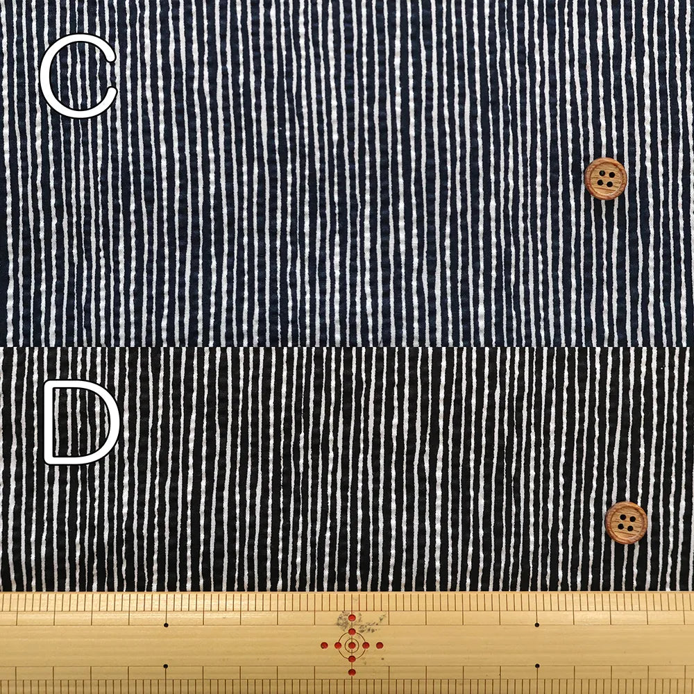 Cotton Ripple Printed Fabric - Wavy Stripe - nomura tailor