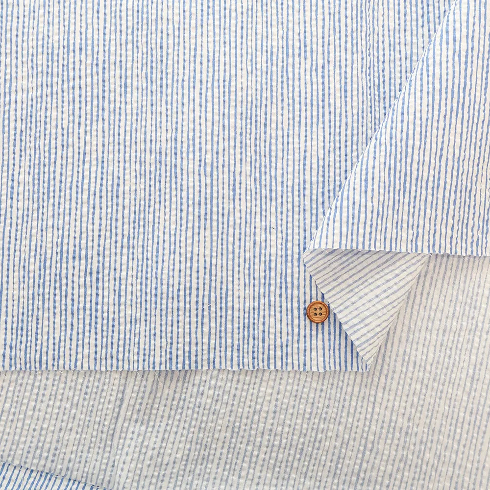 Cotton Ripple Printed Fabric - Wavy Stripe - nomura tailor