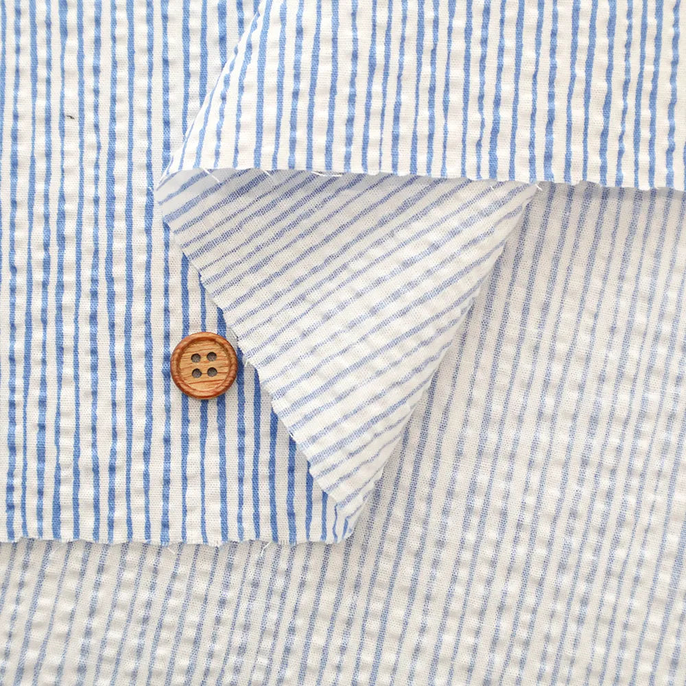 Cotton Ripple Printed Fabric - Wavy Stripe - nomura tailor