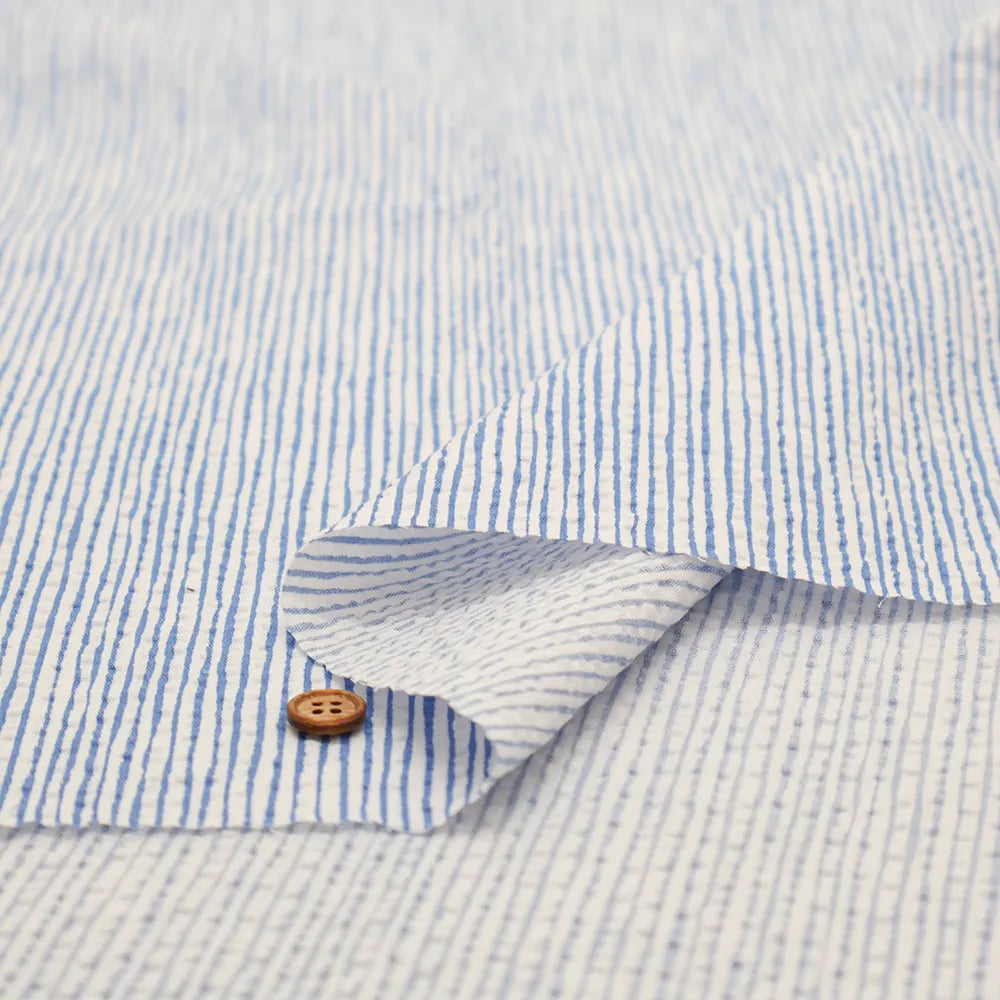 Cotton Ripple Printed Fabric - Wavy Stripe - nomura tailor