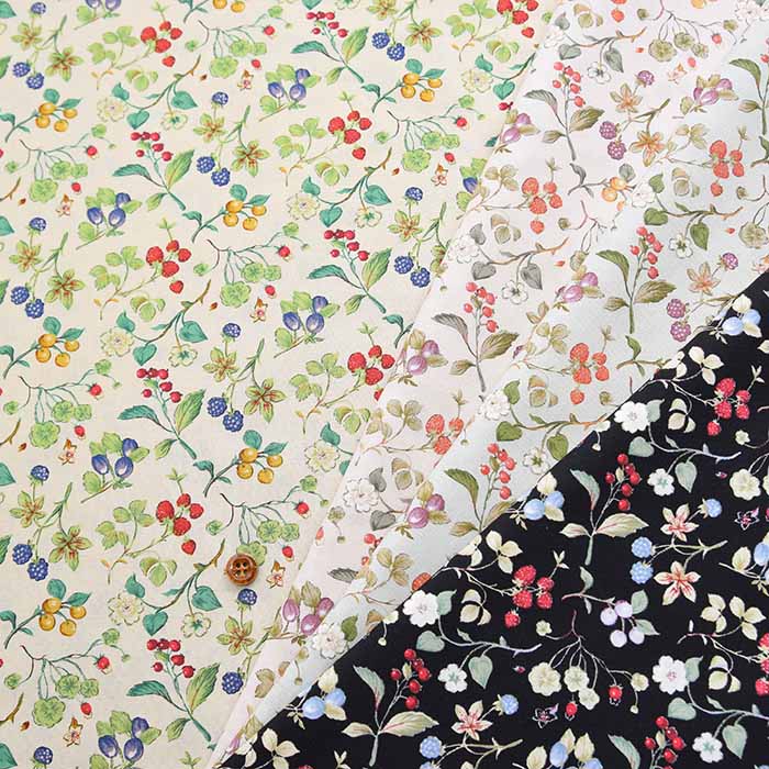 Cotton Scare Printed Fabric Mixed Berry - nomura tailor