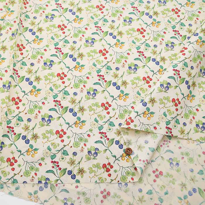 Cotton Scare Printed Fabric Mixed Berry - nomura tailor