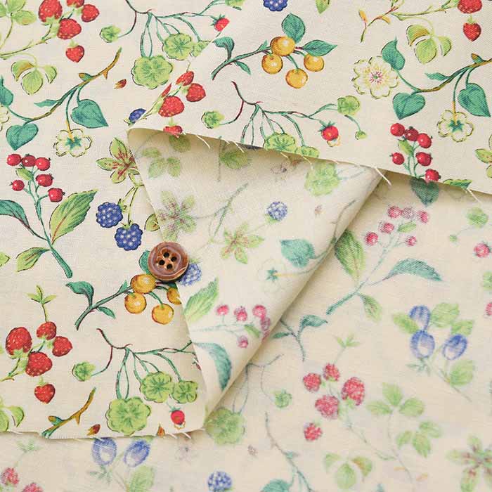 Cotton Scare Printed Fabric Mixed Berry - nomura tailor