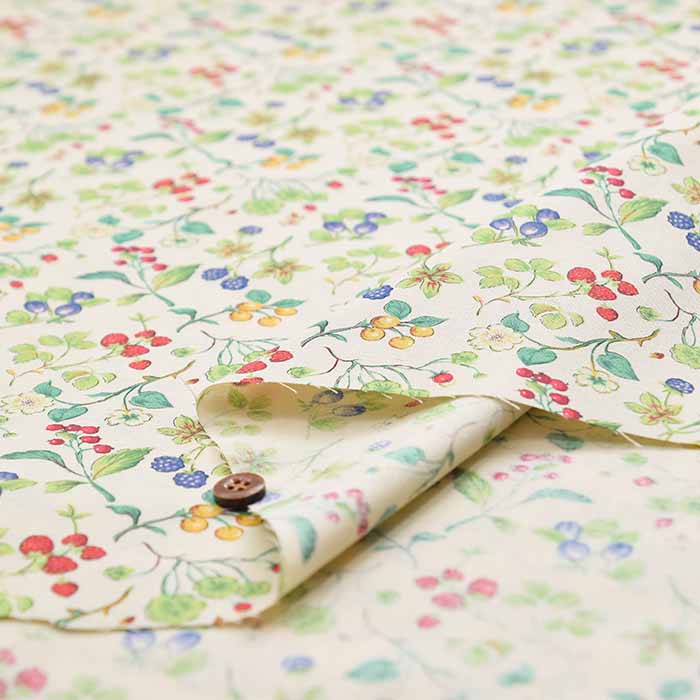 Cotton Scare Printed Fabric Mixed Berry - nomura tailor