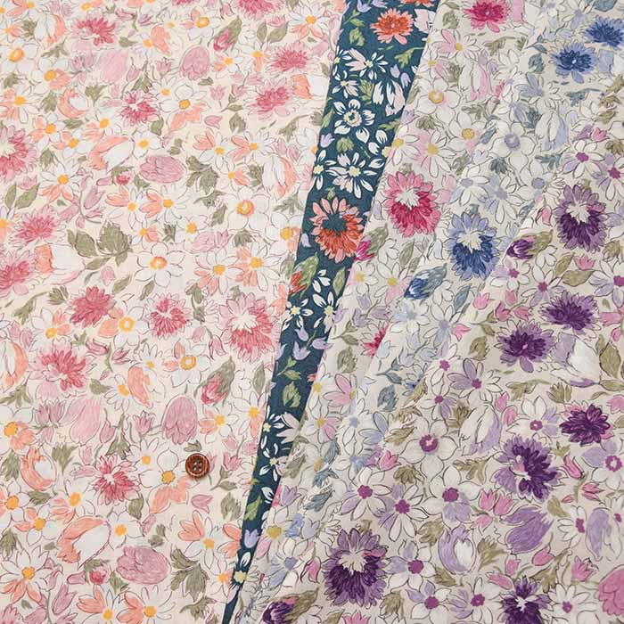 Cotton sketch optic fabric sketch flower - nomura tailor