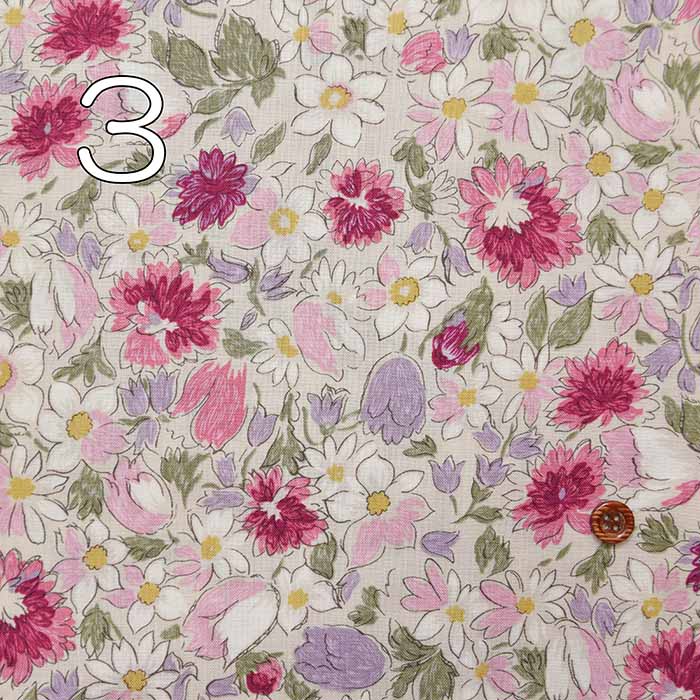 Cotton sketch optic fabric sketch flower - nomura tailor