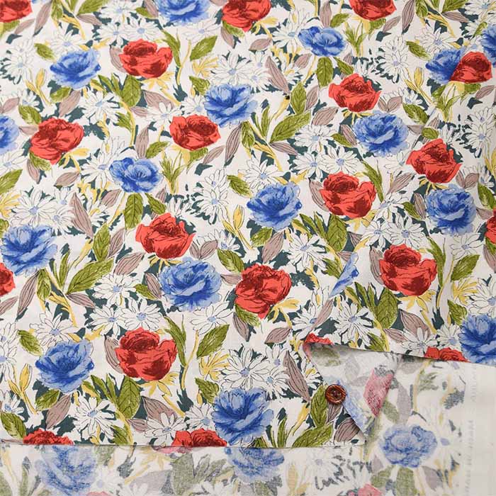 Cotton Scare Printed Fabric Art Flower - nomura tailor