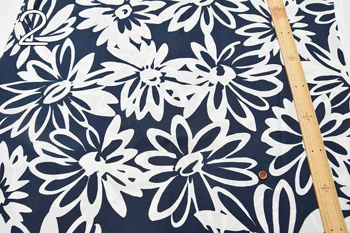 Cotton Scare Printed Fabric Bicolor Chic Flower - nomura tailor