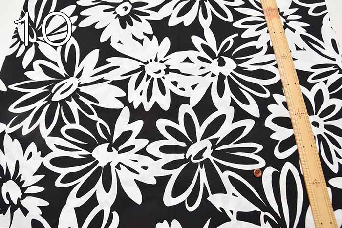 Cotton Scare Printed Fabric Bicolor Chic Flower - nomura tailor