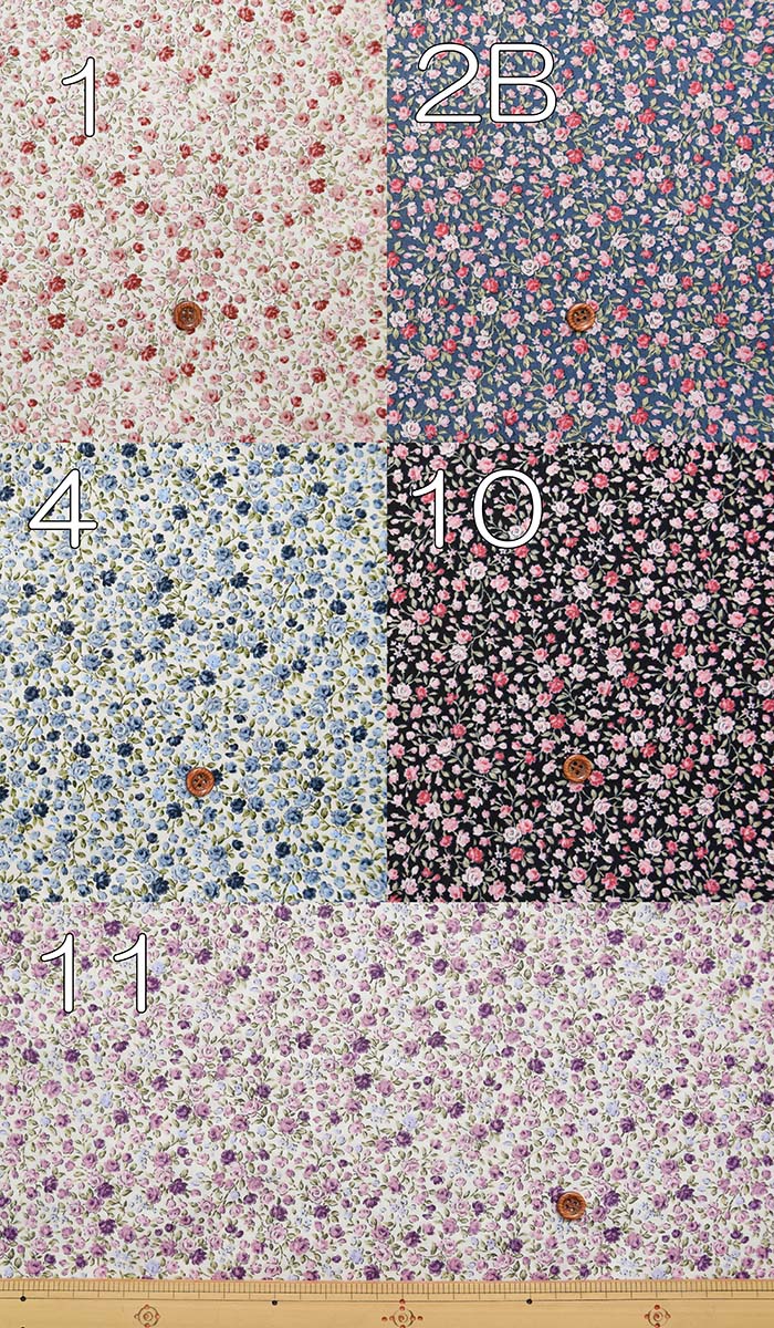 Cotton Square Flower Print Fabric Rose - nomura tailor