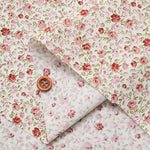 Cotton Square Flower Print Fabric Rose - nomura tailor