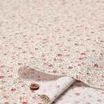 Cotton Square Flower Print Fabric Rose - nomura tailor