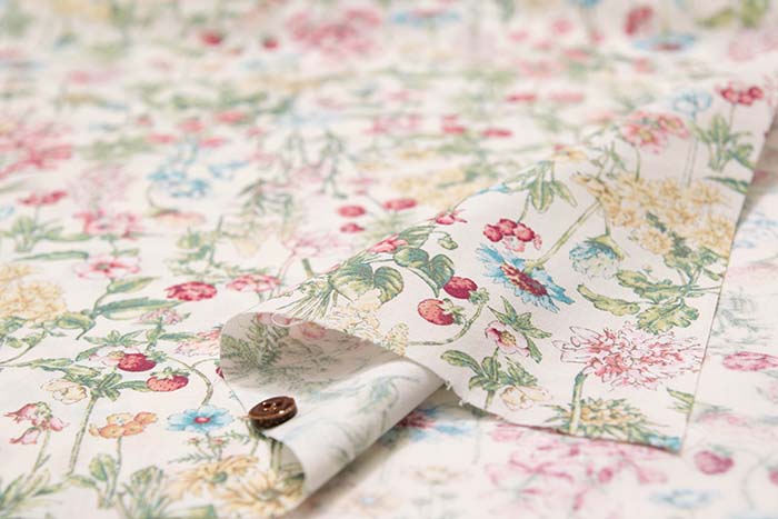 Cotton sketch apint dough flower botanical - nomura tailor