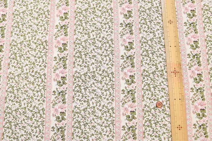 Cotton Scare Printed Fabric Flower Stripe - nomura tailor