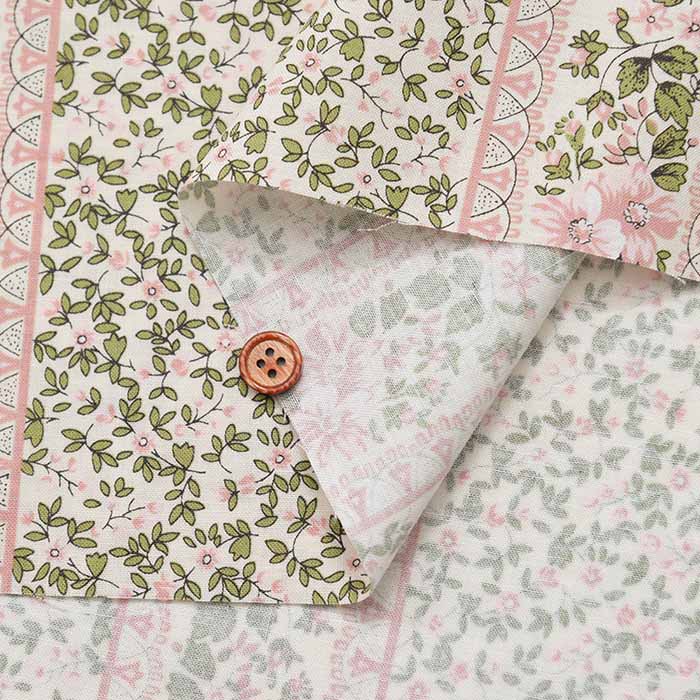 Cotton Scare Printed Fabric Flower Stripe - nomura tailor