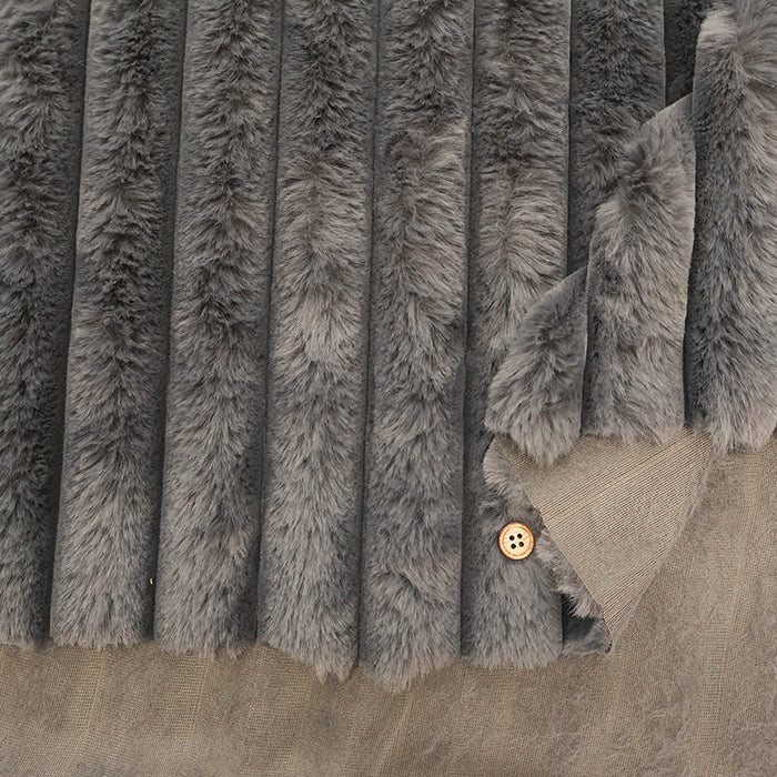 Polyester Stripe Fur Fabric - Plain - nomura tailor