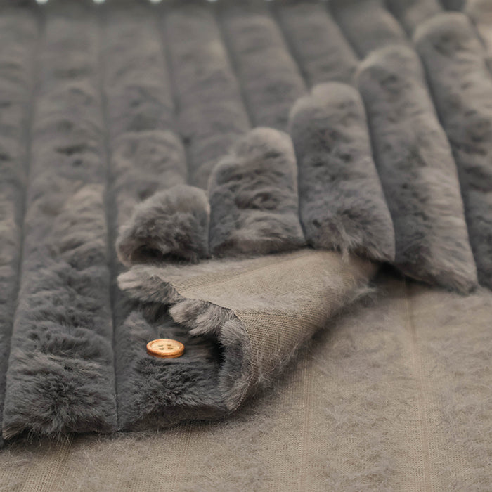 Polyester Stripe Fur Fabric - Plain - nomura tailor