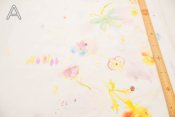 nani-IRO Organic Cotton Double Gauze Printed Fabric - hana no tokiniwa - nomura tailor