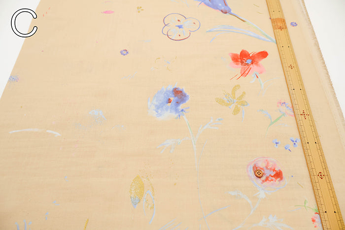 nani-IRO Organic Cotton Double Gauze Printed Fabric - hana no tokiniwa - nomura tailor