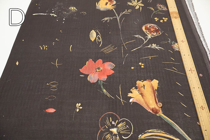 nani-IRO Organic Cotton Double Gauze Printed Fabric - hana no tokiniwa - nomura tailor