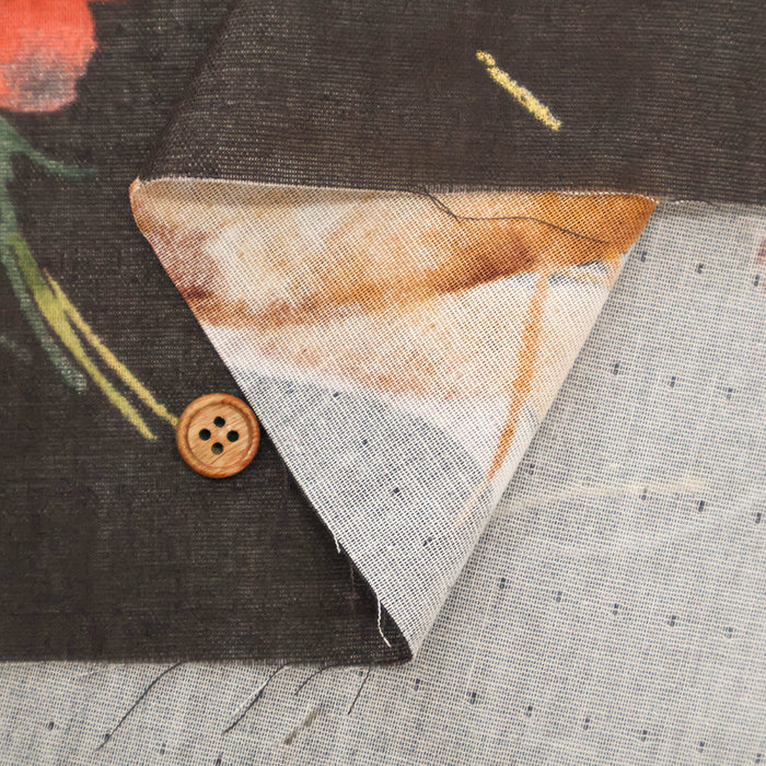 nani-IRO Organic Cotton Double Gauze Printed Fabric - hana no tokiniwa - nomura tailor