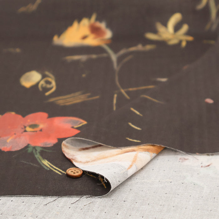 nani-IRO Organic Cotton Double Gauze Printed Fabric - hana no tokiniwa - nomura tailor