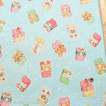 C/L canvas print fabric Nekono Textile "Hello from Present" - nomura tailor