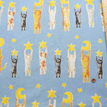 C/L canvas print fabric Nekono Textile "Can't Wait 'Til Night" - nomura tailor